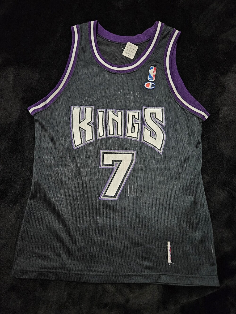 Mens Medium Champion Sacramento Kings Bobby Hurley #7 Basketball Jersey